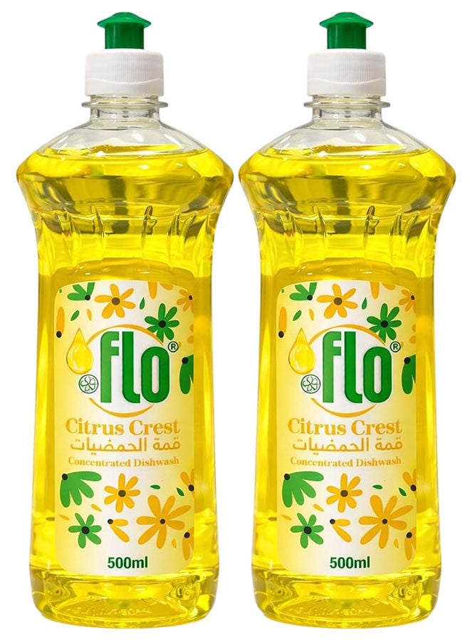 سائل غسيل أطباق مركز برائحة الحمضيات من كريست، عبوتان × 500 مل